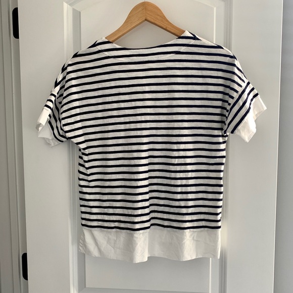 J. Crew Navy & White Striped Tie-Front Top - Picture 7 of 16